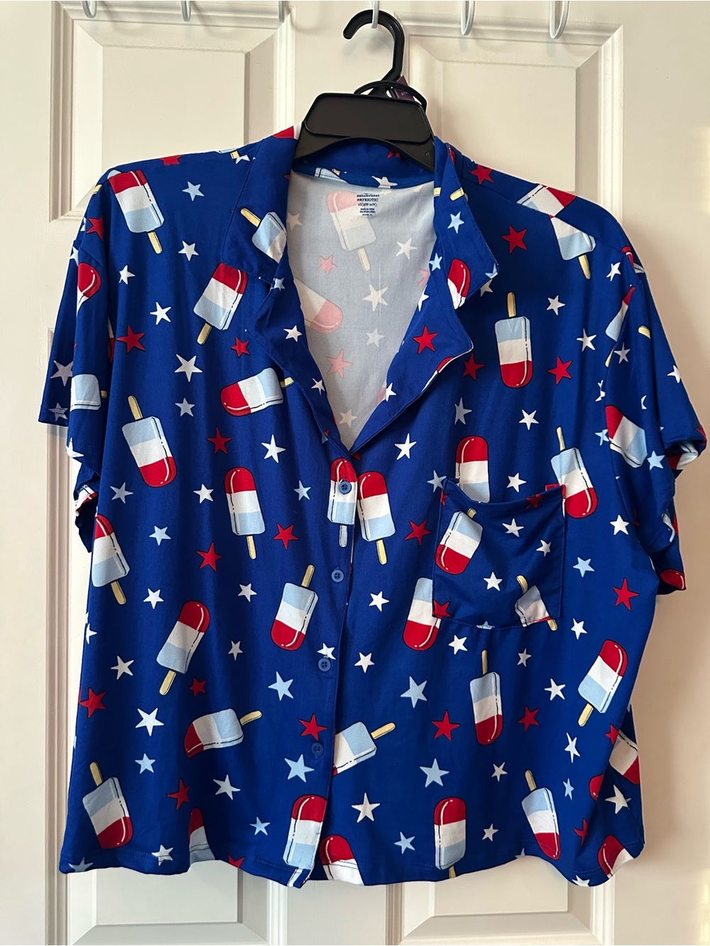 NWTS Celebrate Patriotic Women’s Blue Popsicle Print Short Pajama Set Sz 2X - Picture 9 of 10